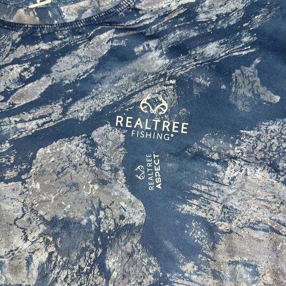 Realtree Fishing Shirt Men’s 2XL Blue Long Sleeve Reversible Performance UPF 30 - Picture 11 of 14